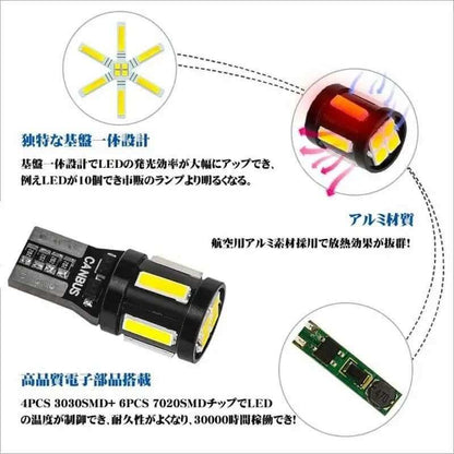 デリカD:5 T10 LED  ポジションランプ  交換简单 キャンセラー内蔵 車用スモール ランプ - bordan - デリカD:5 T10 LED  ポジションランプ  交換简单 キャンセラー内蔵 車用スモール ランプ - bordan - #tag1# 