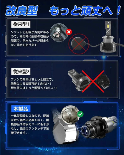 D4S  LED ヘッドライト 車検対応 ポン付け 爆光 6500Kキャンセラー内蔵 3年保証付き - bordan - D4S  LED ヘッドライト 車検対応 ポン付け 爆光 6500Kキャンセラー内蔵 3年保証付き - bordan - #tag1# 