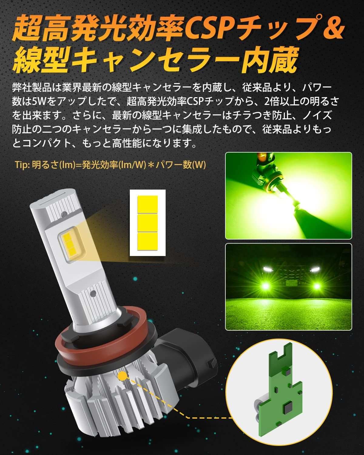 H8 H11 H16  LED フォグランプ 4600K イエロー 車検対応 キャンセラー内蔵 - bordan - H8 H11 H16  LED フォグランプ 4600K イエロー 車検対応 キャンセラー内蔵 - bordan - #tag1# 