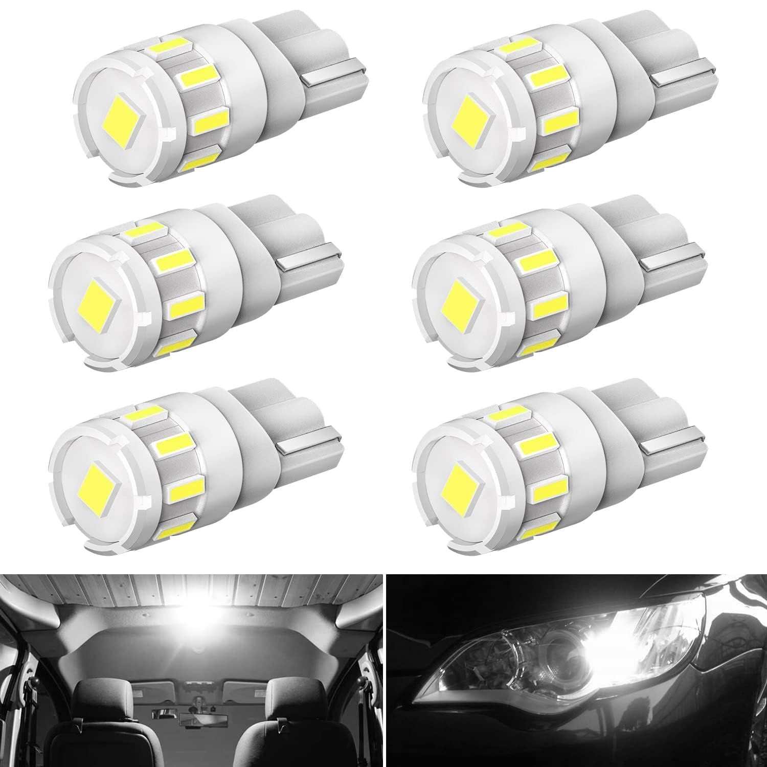 T10 LEDポジションランプ 爆光 ホワイト キャンセラー内蔵 短絡防止 車検対応 無極性  6個入り | 汽车照明系统 | ポジションランプ, ルームランプ | bordan