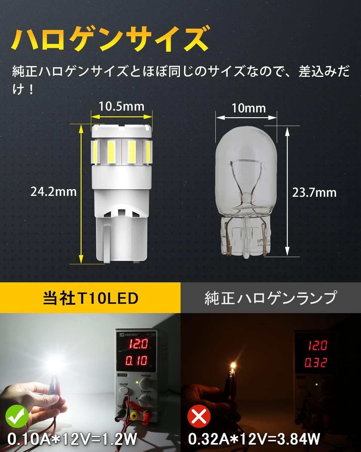 T10 LEDポジション 爆光 6000k ホワイト キャンセラー内蔵 車検対応 無極性T10*4個 - bordan - T10 LEDポジション 爆光 6000k ホワイト キャンセラー内蔵 車検対応 無極性T10*4個 - bordan - #tag1# 