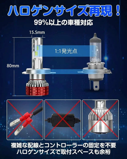 h4 led ヘッドライト 爆光 車検対応 hi/lo 84000cd 45W*2 - bordan - h4 led ヘッドライト 爆光 車検対応 hi/lo 84000cd 45W*2 - bordan - #tag1# 