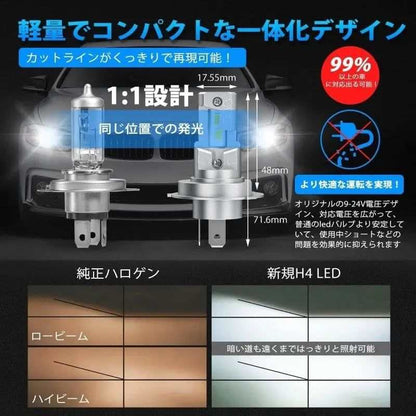 led ヘッド ライト h4 国産  一体化 爆光 車検対応 HI/LO切替 - bordan - led ヘッド ライト h4 国産  一体化 爆光 車検対応 HI/LO切替 - bordan - #tag1# 