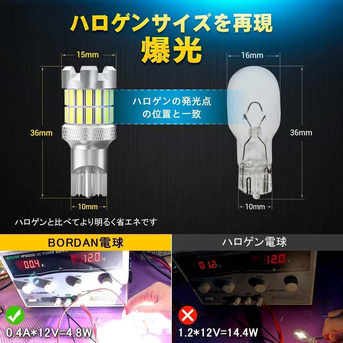 t16 バルブ led 爆光 バックランプキャンセラー内蔵 1400ルーメン  超高輝度 無極性 2個入 - bordan - t16 バルブ led 爆光 バックランプキャンセラー内蔵 1400ルーメン  超高輝度 無極性 2個入 - bordan - #tag1# 