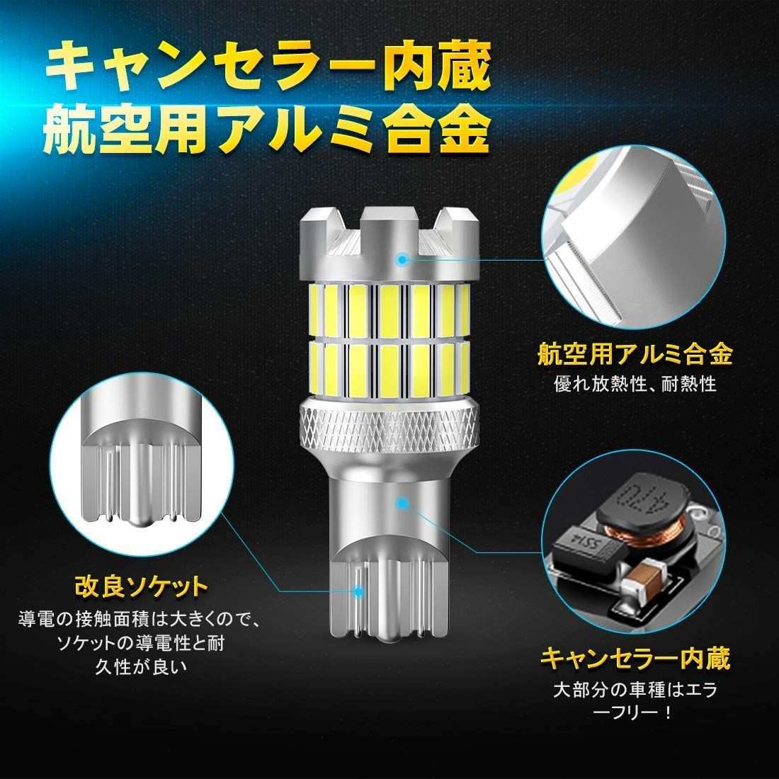 t16 バルブ led 爆光 バックランプキャンセラー内蔵 1400ルーメン  超高輝度 無極性 2個入 - bordan - t16 バルブ led 爆光 バックランプキャンセラー内蔵 1400ルーメン  超高輝度 無極性 2個入 - bordan - #tag1# 